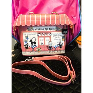 Vendula London Cat Cafe Grab Bag Matching Wallet - Retired (Damaged Handles)